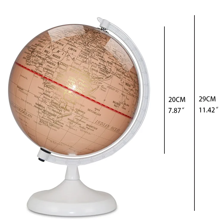 20cm Artistic Globe with a Rose Gold Metallic Finish detail view 1